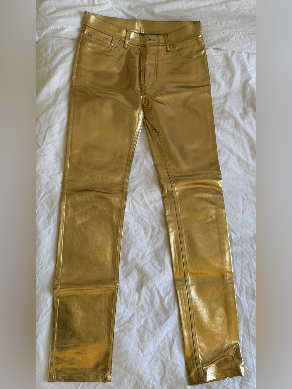 Calvin Klein Collection Gold Zip Jeans